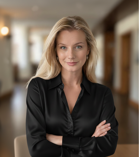 Portrait of Madvi in black blouse